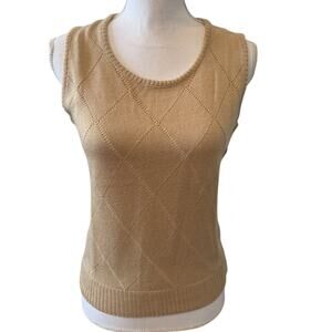 Vintage 70s Sears Argyle Sweater Vest Coffee